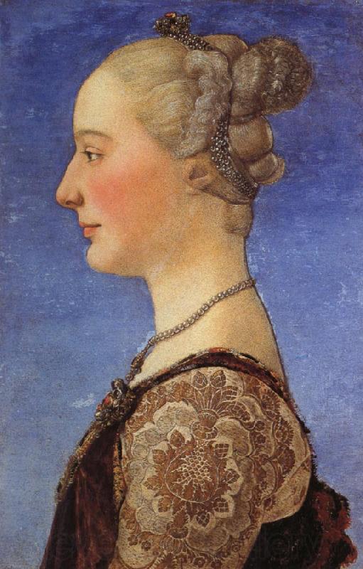 Piero pollaiolo Portrait of a Woman France oil painting art